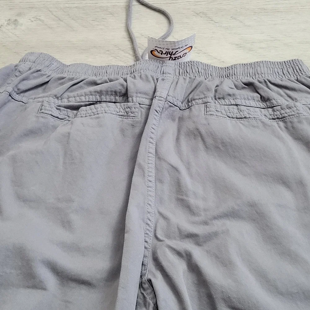 🌴NWT Crazy Shirts Hawaii Pants Mens L Smoke Gray Resort Relaxed Cotton Twill